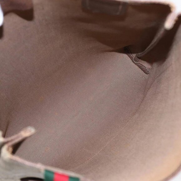 GUCCI GG Supreme Web Sherry Line Tote Bag PVC Beige 001 080 494 Auth 89539 - Picture 11 of 16